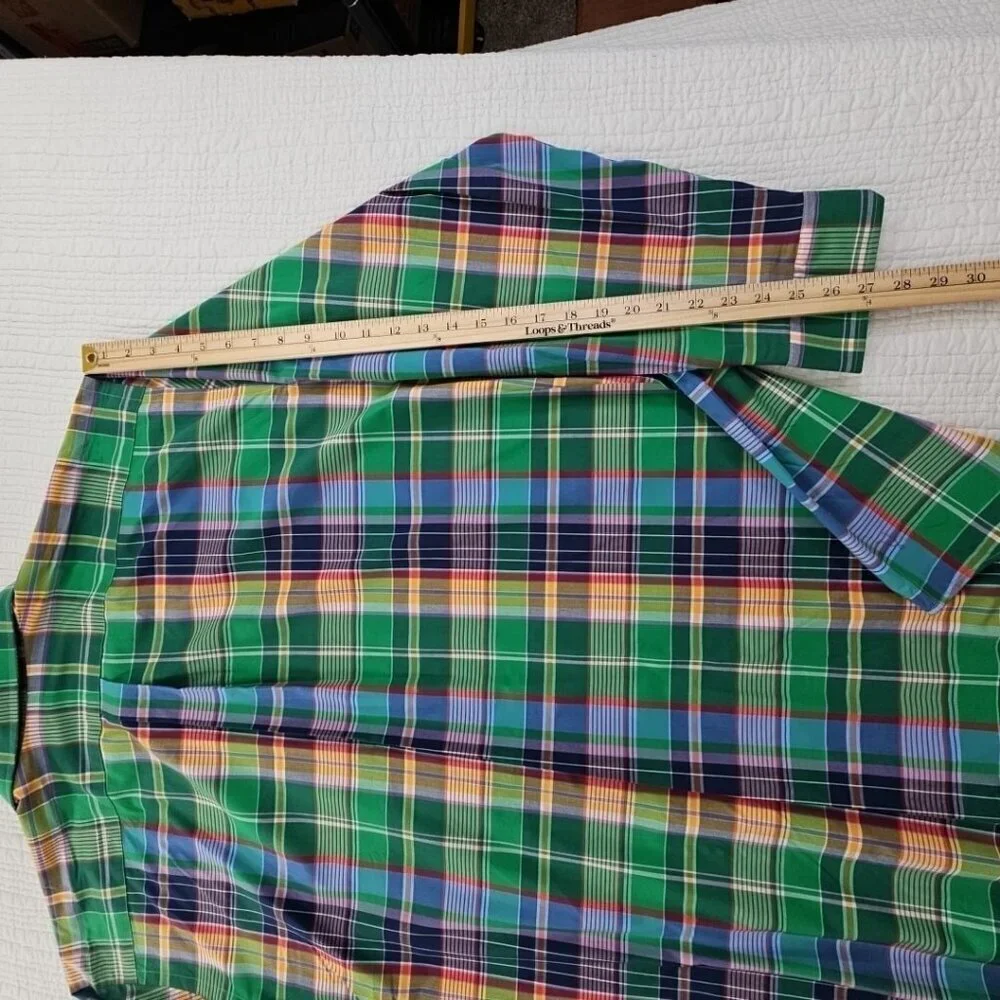 NEW Polo Ralph Lauren Classic Twill Shirt 3XB Green Plaid Blue Pony NWT MSRP$125
